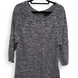 Lane Bryant Women's Grey & Black Cotton Cozycore Sweater Jumper